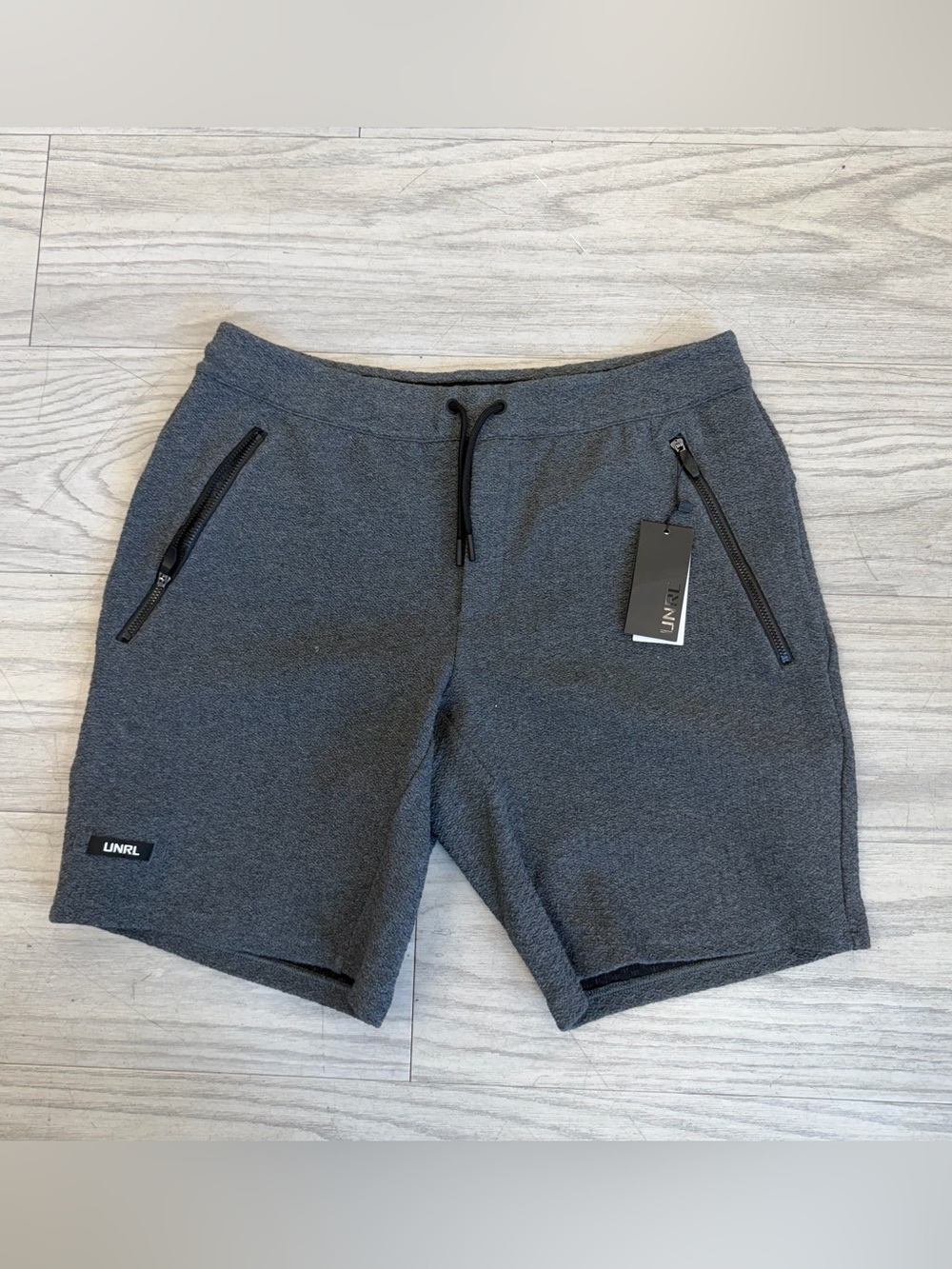 UNRL Men's Dark Gray Athletic Drawstring Shorts NWT